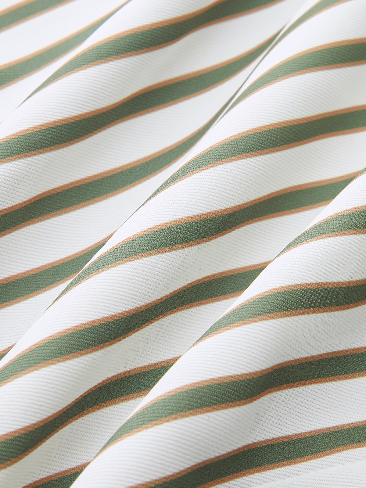 Metallic Striped Shirt with Round Collar and Belt