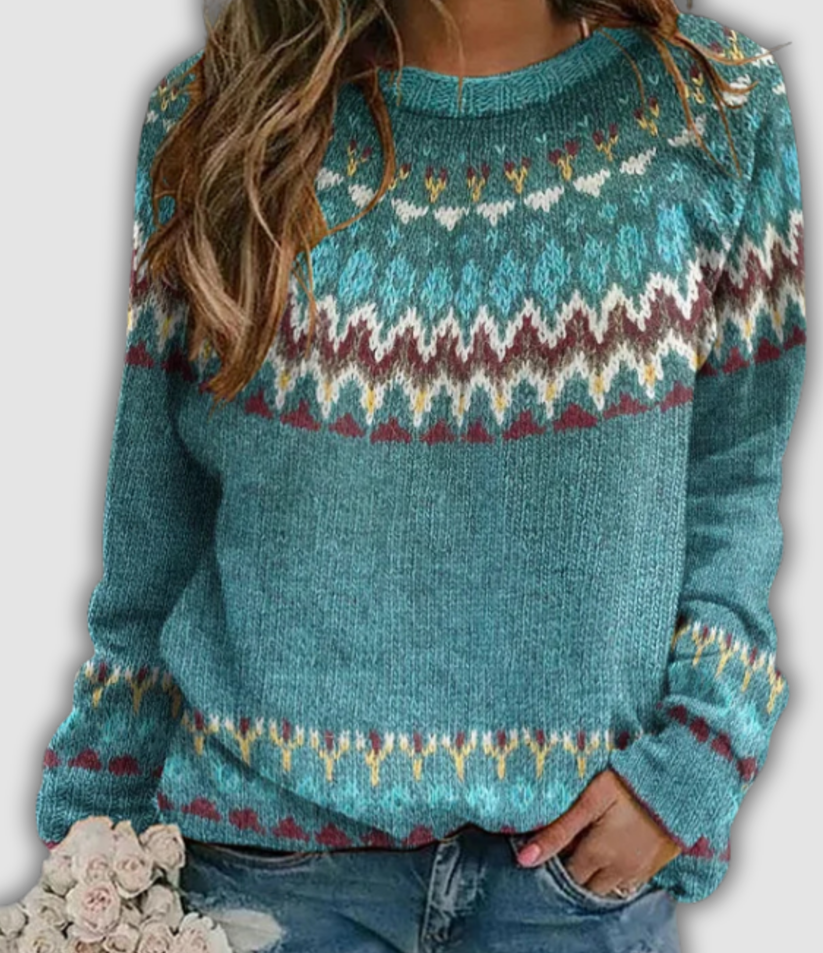 Alvara - Retro Hoodie with Wave Pattern