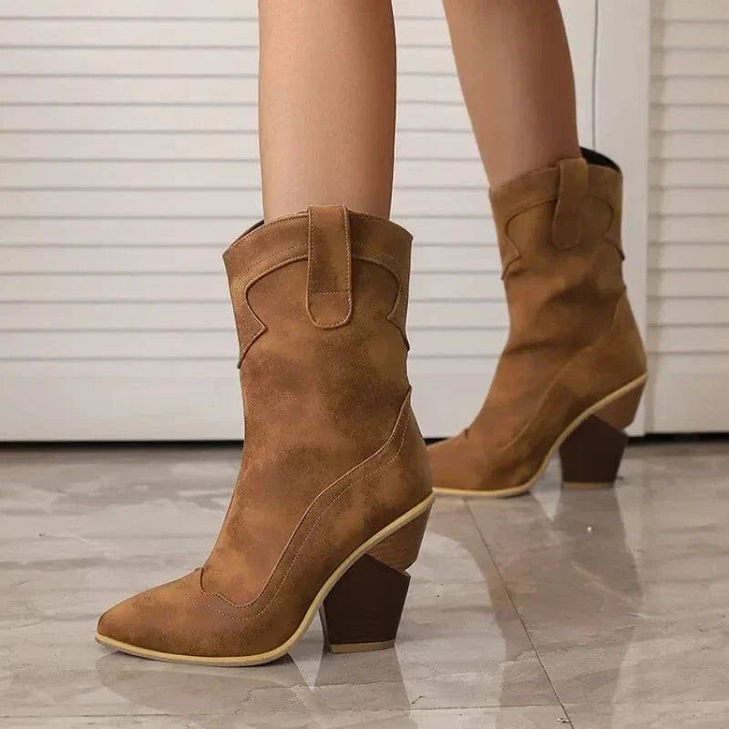 Halima Western Ankle Boots