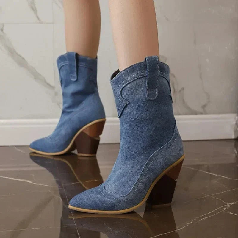 Halima Western Ankle Boots