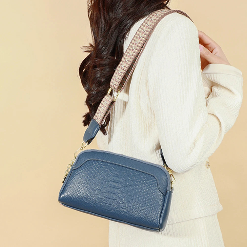 Nathalie | Stylish Alligator Pattern Leather Shoulder Bag