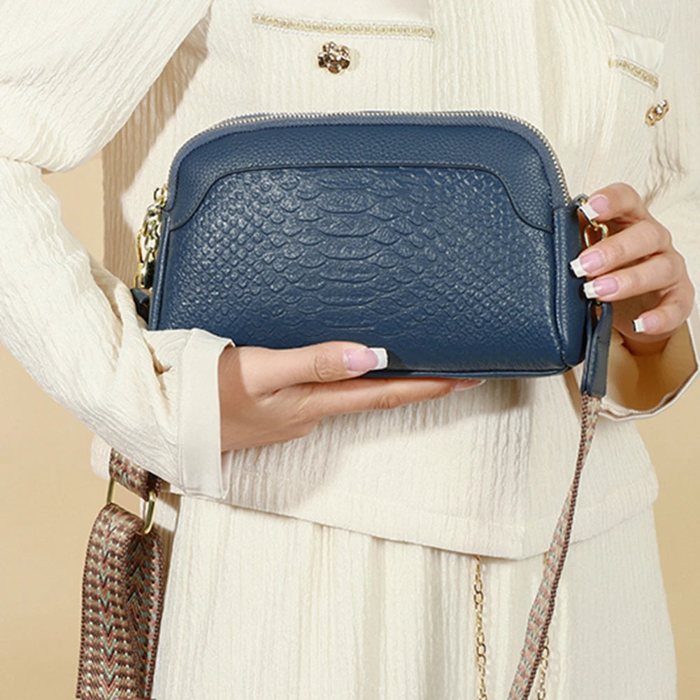 Nathalie | Stylish Alligator Pattern Leather Shoulder Bag