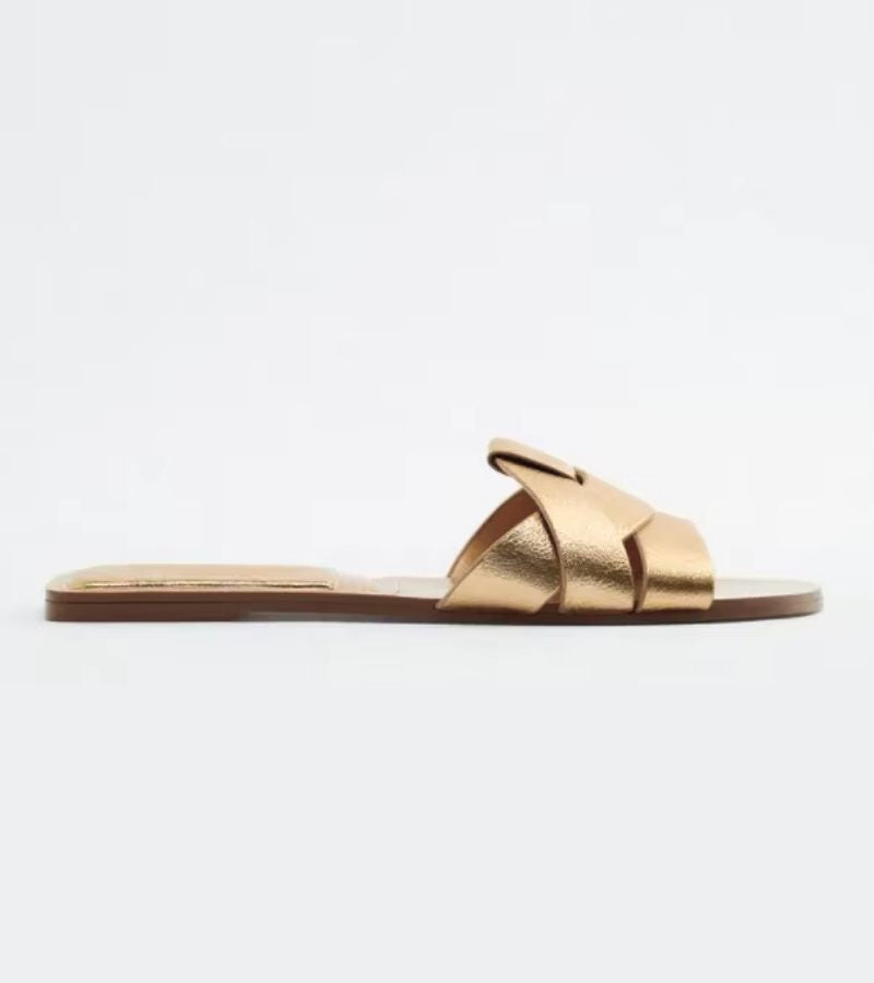 Zaba | Elegant Low Sandals with Weaving