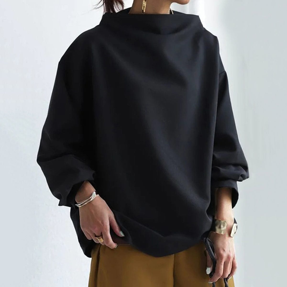Elly | Soft Knit Top with High Collar