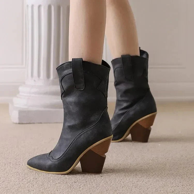 Halima Western Ankle Boots