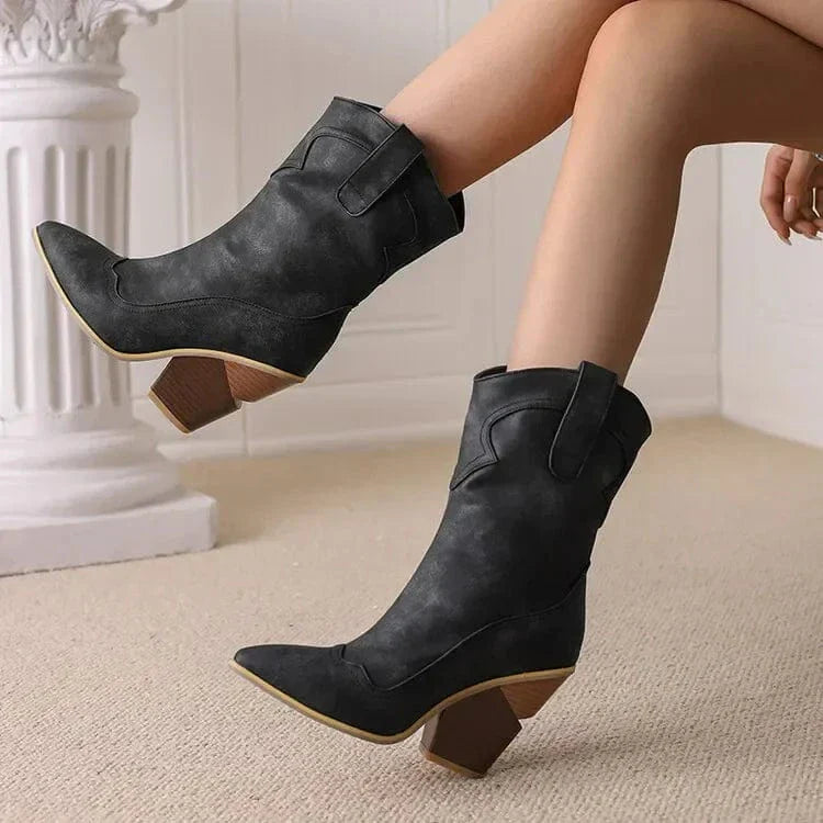 Halima Western Ankle Boots