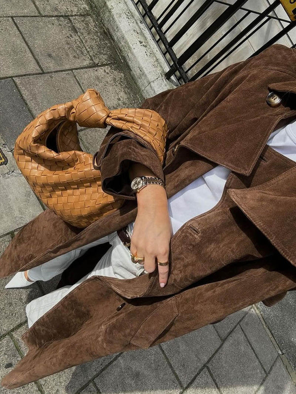 Floriana - Elegant Suede Trench Coat