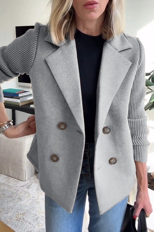 Sabina | Elegant Blazer with Knit Sleeves