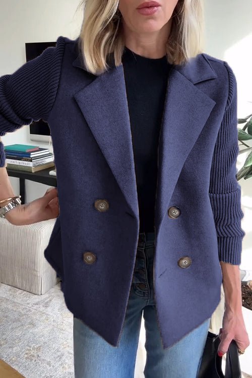 Sabina | Elegant Blazer with Knit Sleeves