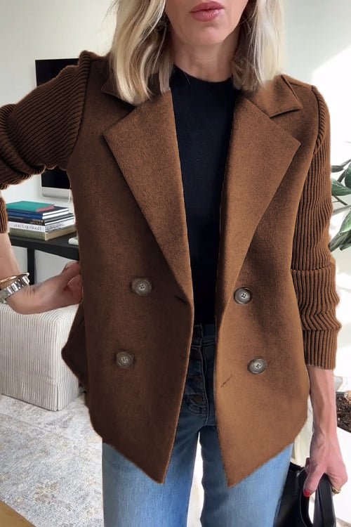 Sabina | Elegant Blazer with Knit Sleeves