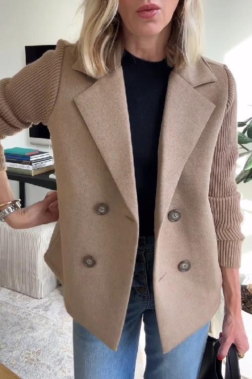 Sabina | Elegant Blazer with Knit Sleeves