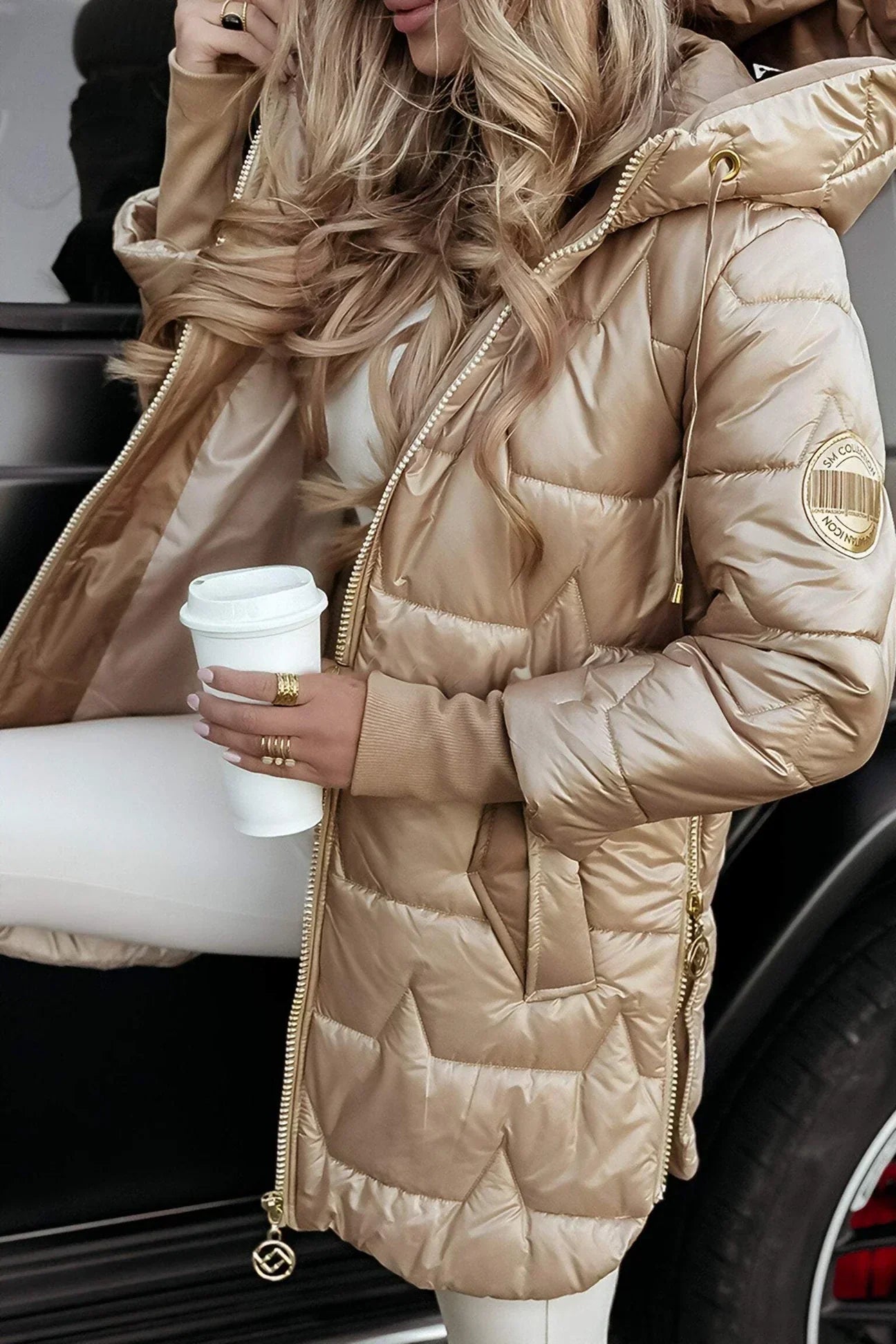 Irena™ - Elegant Winter Coat with Hood and Filling