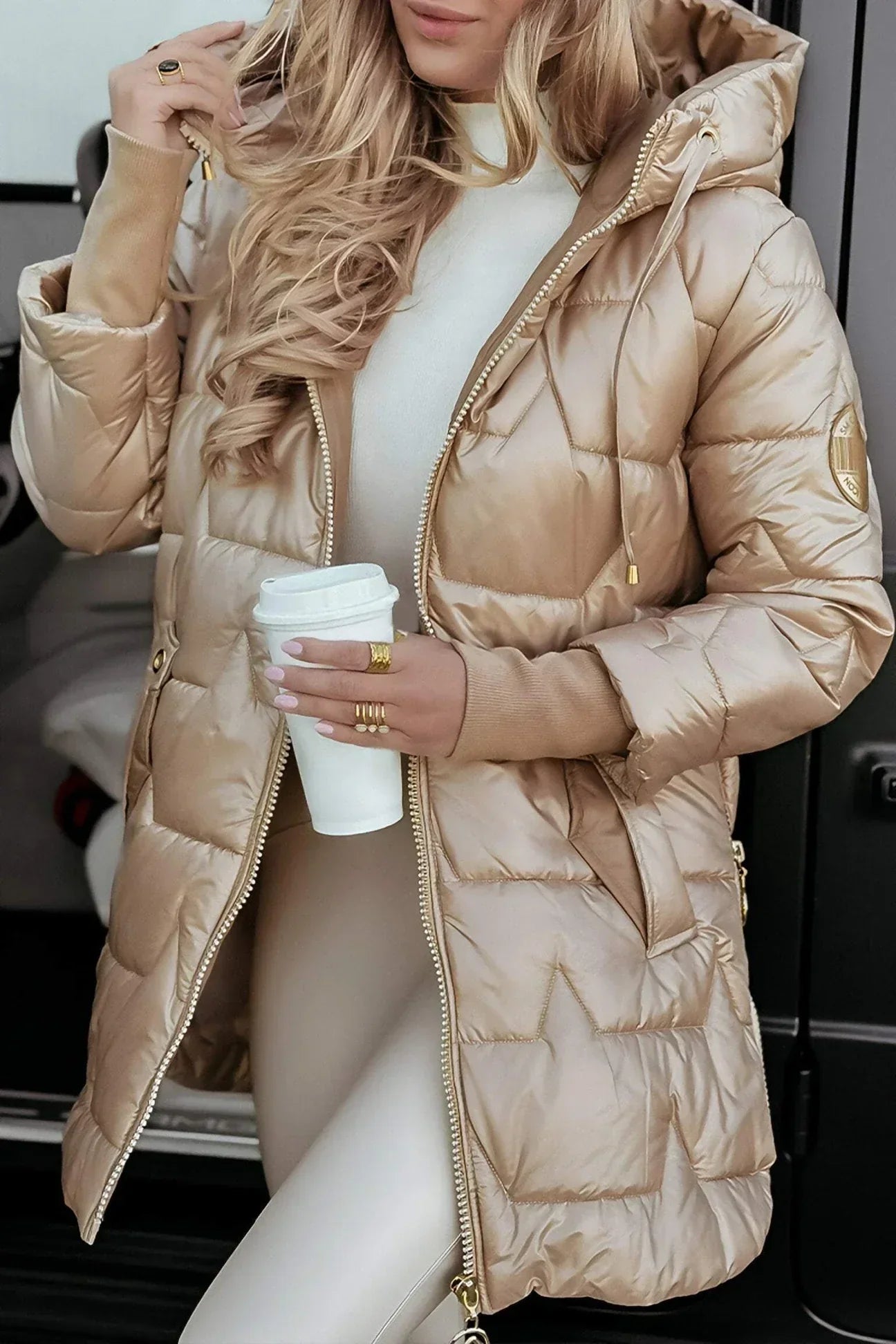 Irena™ - Elegant Winter Coat with Hood and Filling