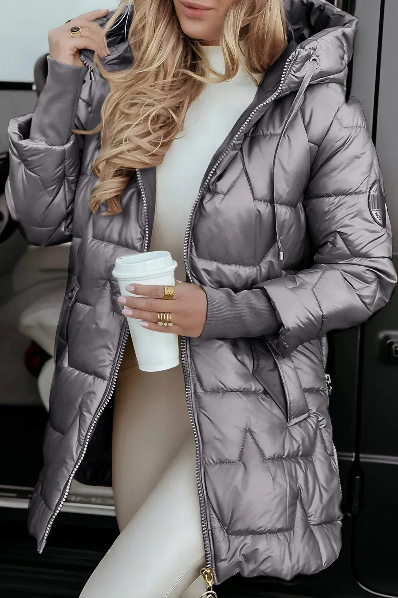 Irena™ - Elegant Winter Coat with Hood and Filling
