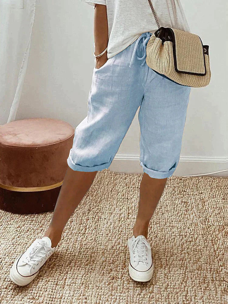 Rosa | Cotton and Linen Shorts for Women