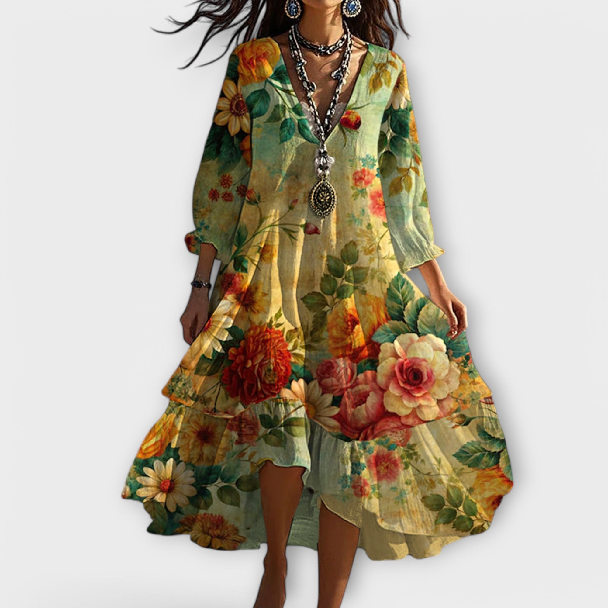 Seraphine | Vintage Boho Midi Dress
