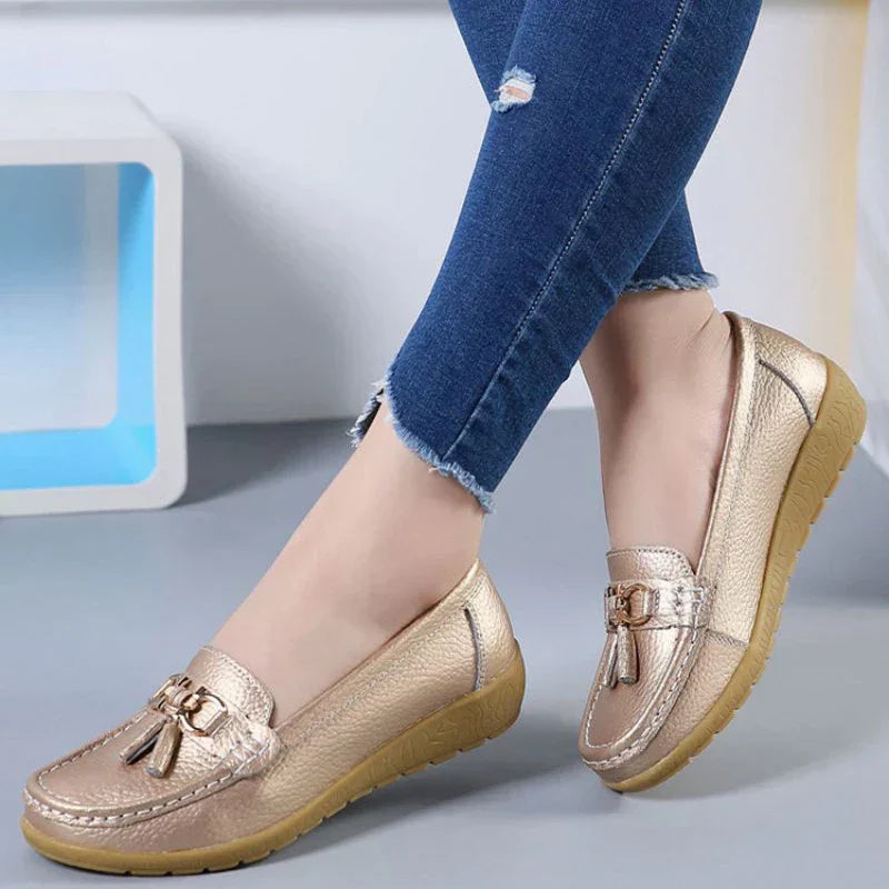 Soline | Breathable Leather Moccasins - ultra comfortable